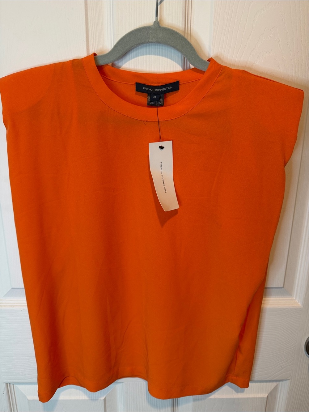 French Connection Bright Orange Cap Sleeve Tank Top
